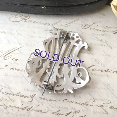 画像6: 銀製 『BM』イニシャルモノグラムブローチ