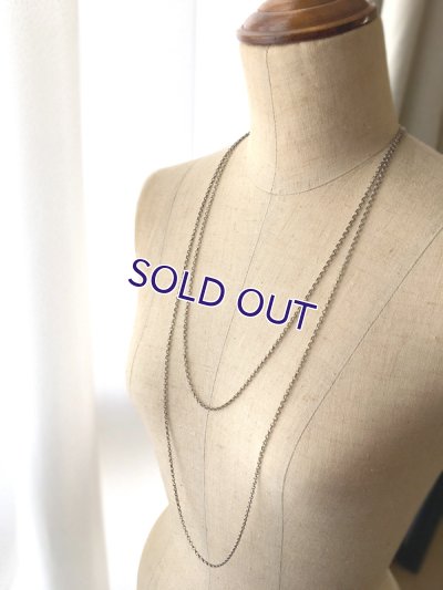 画像12: 銀製 ロングチェーンと花のチェーンストッパー