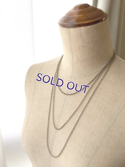 画像14: 銀製 ロングチェーンと花のチェーンストッパー