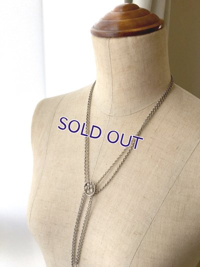 画像13: 銀製 ロングチェーンと花のチェーンストッパー