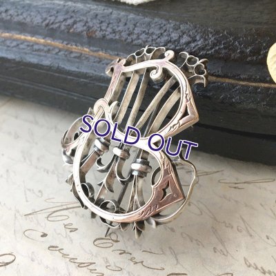 画像3: 銀製 『BM』イニシャルモノグラムブローチ