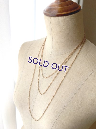 画像9: FIX ピンクゴールドロングチェーンと花のチェーンストッパー