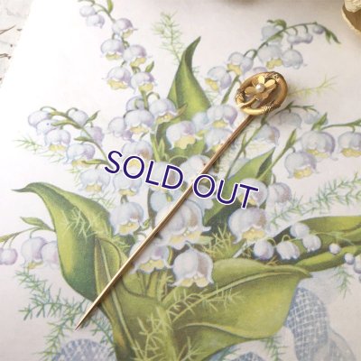 画像8: 18金 パールと四葉クローバーのピン