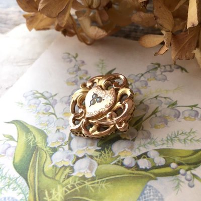 画像3: パールとアカンサス文様のゴールドブローチ