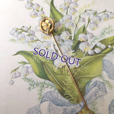 画像7: 18金 パールと四葉クローバーのピン