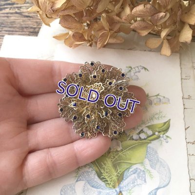 画像9: エナメルとフィリグリーのゴールドブローチ