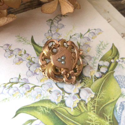 画像6: パールとアカンサス文様のゴールドブローチ