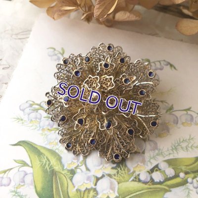 画像8: エナメルとフィリグリーのゴールドブローチ