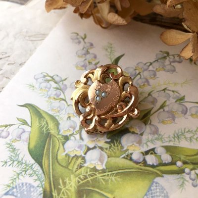 画像7: パールとアカンサス文様のゴールドブローチ