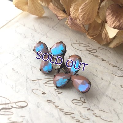 画像8: ローズカットサフィレットのクローバーブローチ