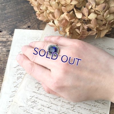 画像13: サファイアガラスのアールデコリング