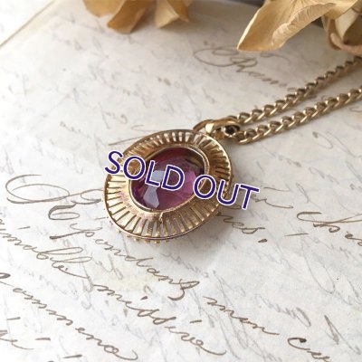 画像7: 蛍光アメジストガラスのゴールドペンダント