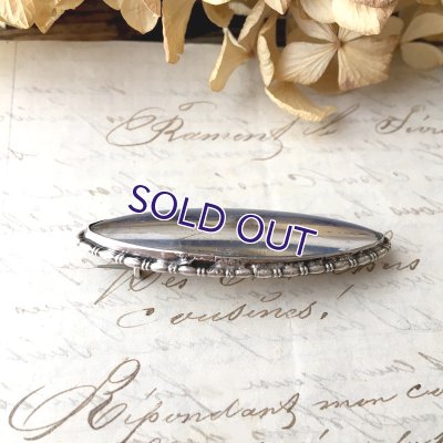 画像10: 銀製 モルフォ蝶のマーキス型ブローチ