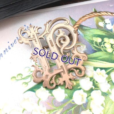 画像8: 『LP』イニシャルモノグラムのゴールドブローチ