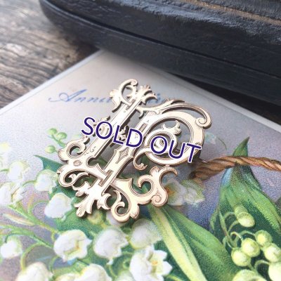 画像6: 『LP』イニシャルモノグラムのゴールドブローチ