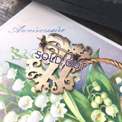 画像5: 『LP』イニシャルモノグラムのゴールドブローチ