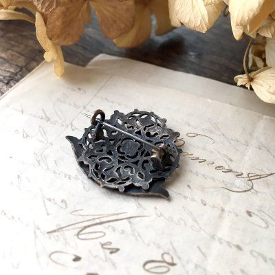 画像6: エルミン紋章と『Pont-l'Abbé』の透かし細工ブローチA