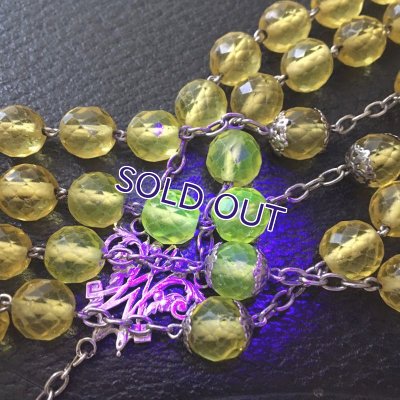 画像8: 大玉イエローウランガラスのシルバーロザリオ