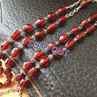 画像6: 百合十字の赤ガラスロザリオ