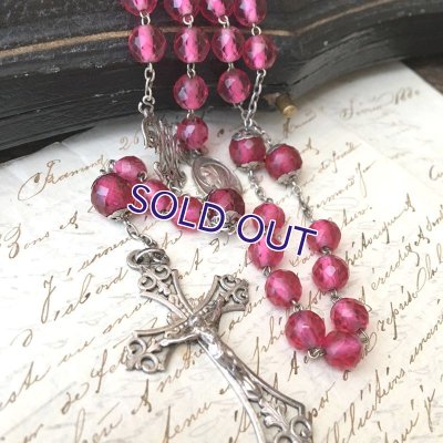 画像7: ピンクガラスのシルバーロザリオC