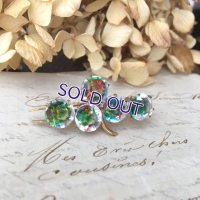 画像1: クローバーアイリスガラスのバーブローチ