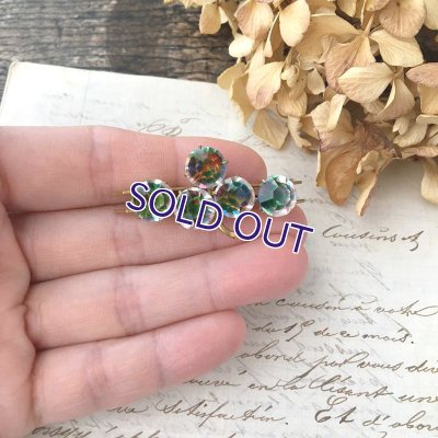 画像13: クローバーアイリスガラスのバーブローチ