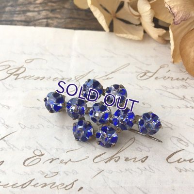 画像3: ブルーベルリンガラスのクラスターブローチ