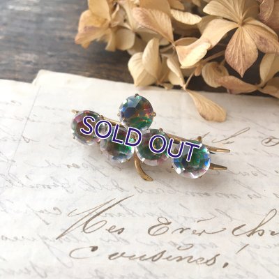 画像12: クローバーアイリスガラスのバーブローチ