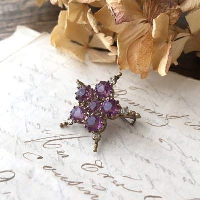 画像3: アメジストガラスのスターブローチ