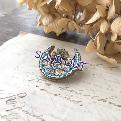 画像9: 三日月とクローバーのマイクロモザイクブローチ