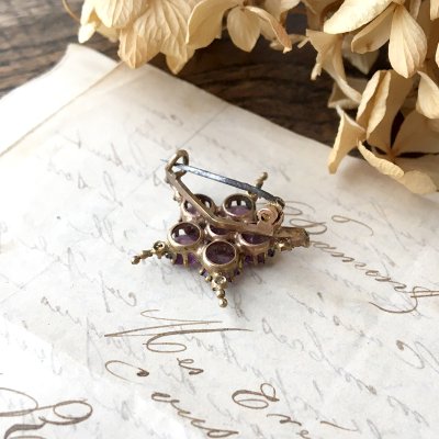 画像7: アメジストガラスのスターブローチ