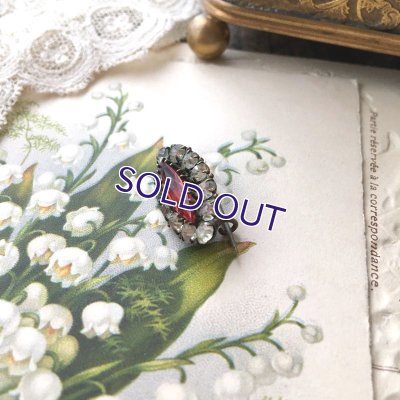 画像4: レッドガラスのマーキス型タイニーブローチ