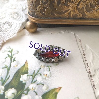 画像3: レッドガラスのマーキス型タイニーブローチ