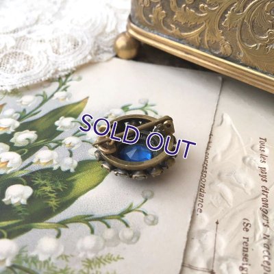 画像8: ブルーガラスのクラスターブローチ