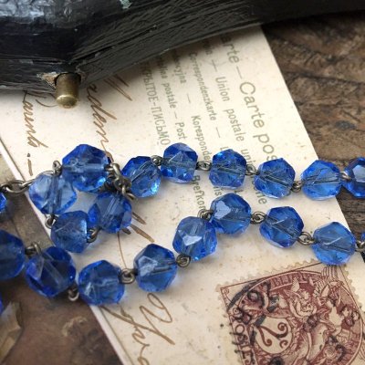 画像6: ブルーガラスのジャーマンシルバーロザリオ