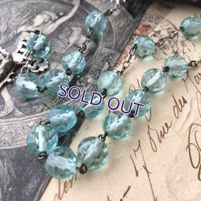 画像6: アクアマリンガラスのシルバーロザリオC