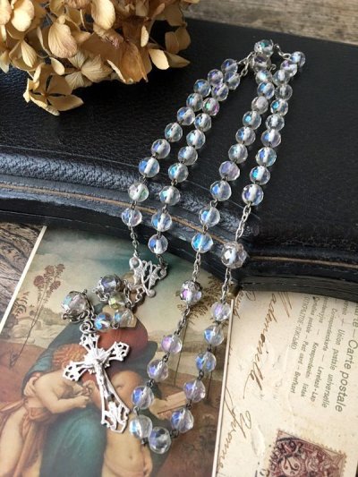 画像10: オーロラガラスのシルバーロザリオ