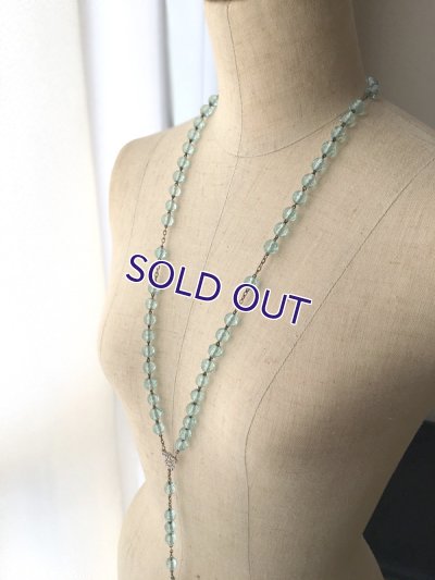 画像10: アクアマリンガラスのシルバーロザリオC