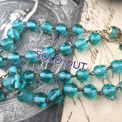 画像8: エメラルドブルーガラスのヴェルメイユロザリオ