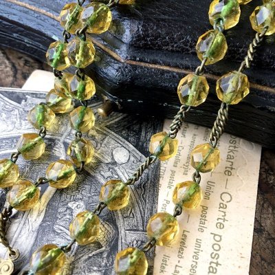 画像7: 蛍光 オレンジガラスのロザリオ