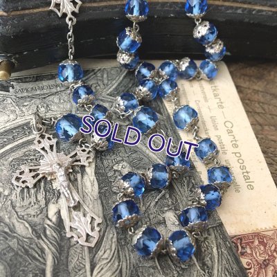 画像6: 総キャップ ブルーガラスのシルバーロザリオ