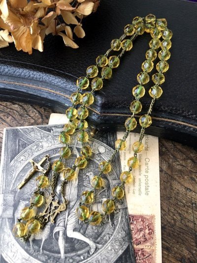 画像10: 蛍光 オレンジガラスのロザリオ