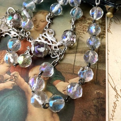 画像5: オーロラガラスのシルバーロザリオ