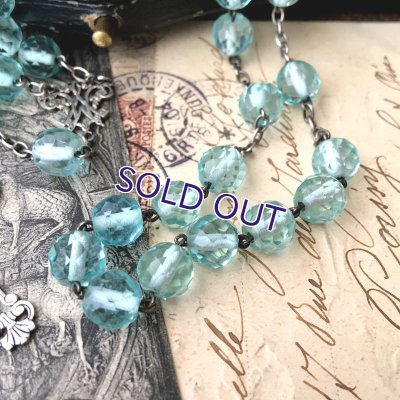 画像5: アクアマリンガラスのシルバーロザリオC