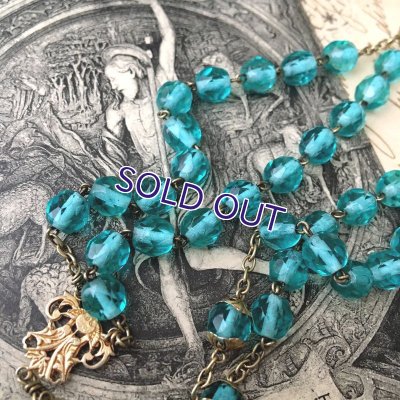 画像5: エメラルドブルーガラスのヴェルメイユロザリオ