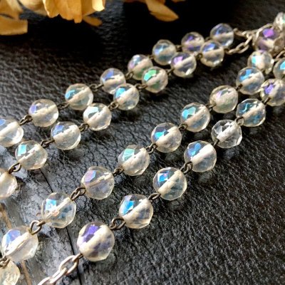 画像7: オーロラガラスのシルバーロザリオ