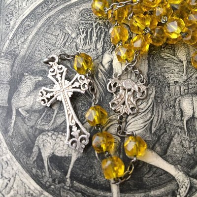 画像5: カドミウムガラスのシルバーロザリオ