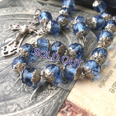 画像5: 総キャップ ブルーガラスのシルバーロザリオ