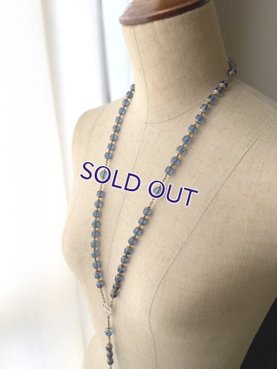 画像10: 総キャップ ブルーガラスのシルバーロザリオ