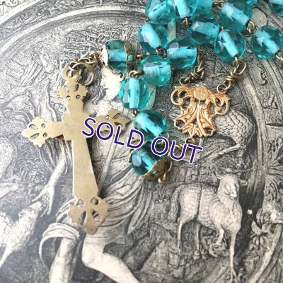 画像4: エメラルドブルーガラスのヴェルメイユロザリオ